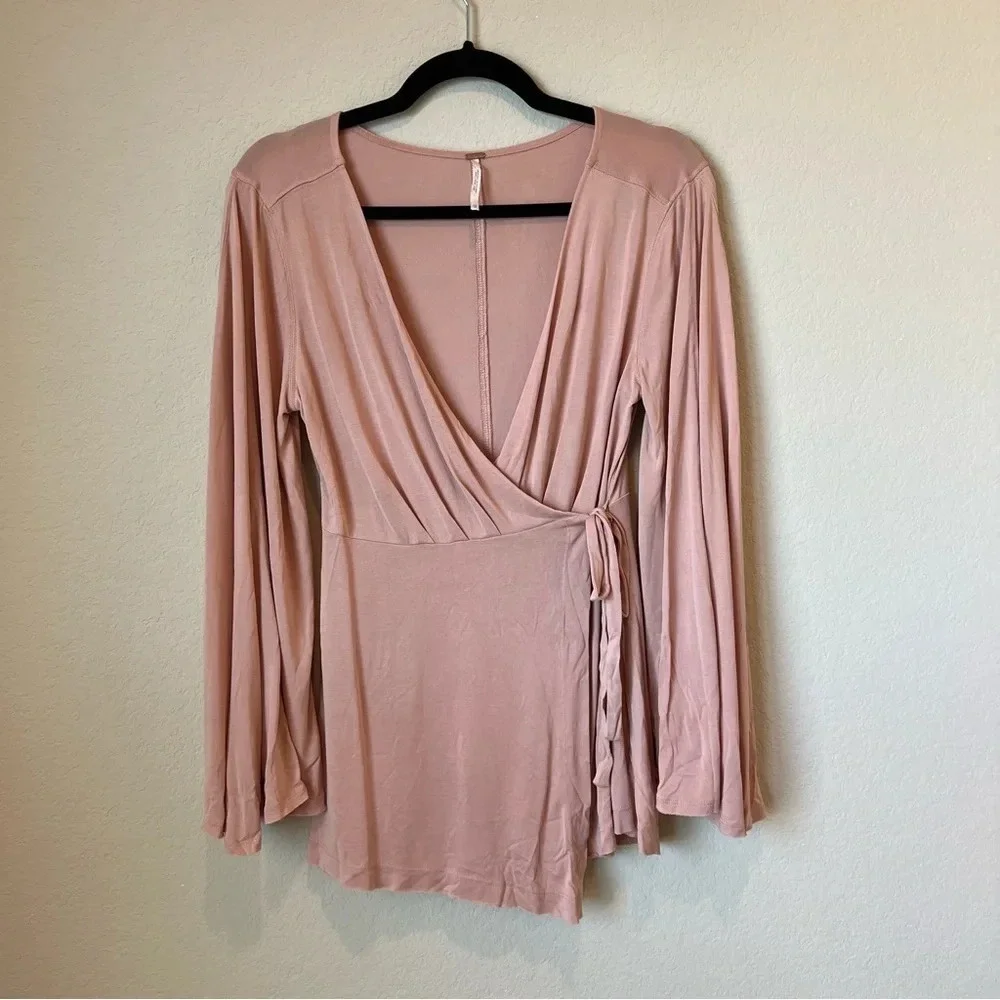 Free People Faux Wrap Blouse
